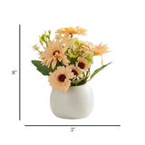 ceramic flower pot hanging daisy peach 8"x3" china