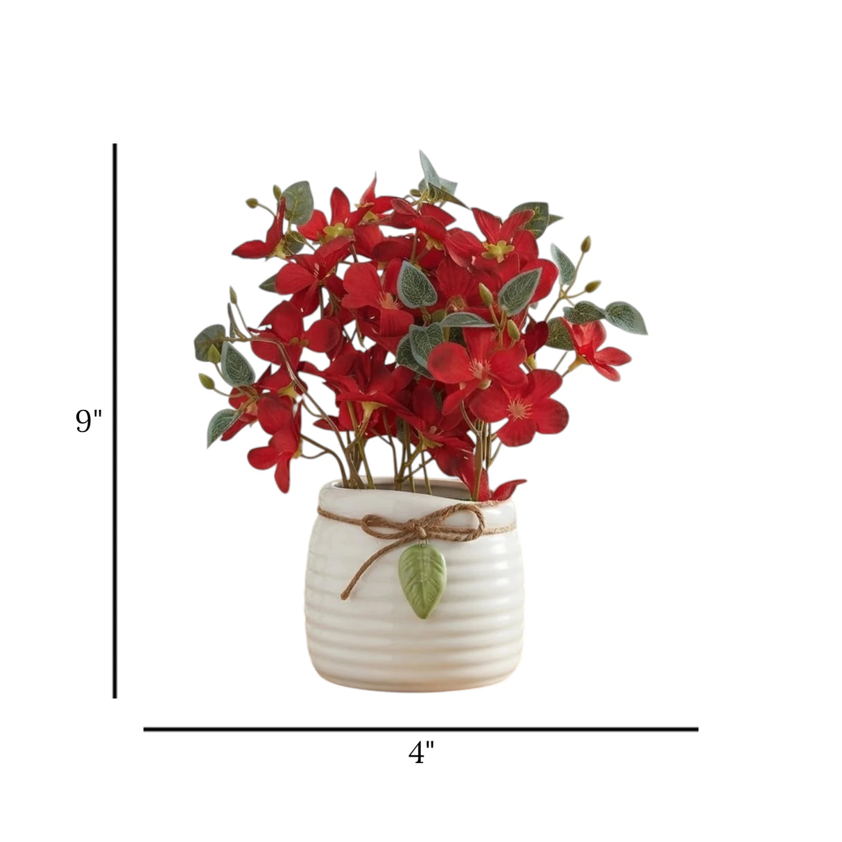 ceramic flower pot begonia red 9"x4" china