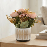 ceramic flower pot peony brown 7"x4" china