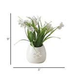 ceramic flower pot hanging petal white 9"x3" china