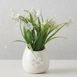 ceramic flower pot hanging petal white 9"x3" china