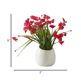 ceramic flower pot hanging petal dark pink 9"x3" china