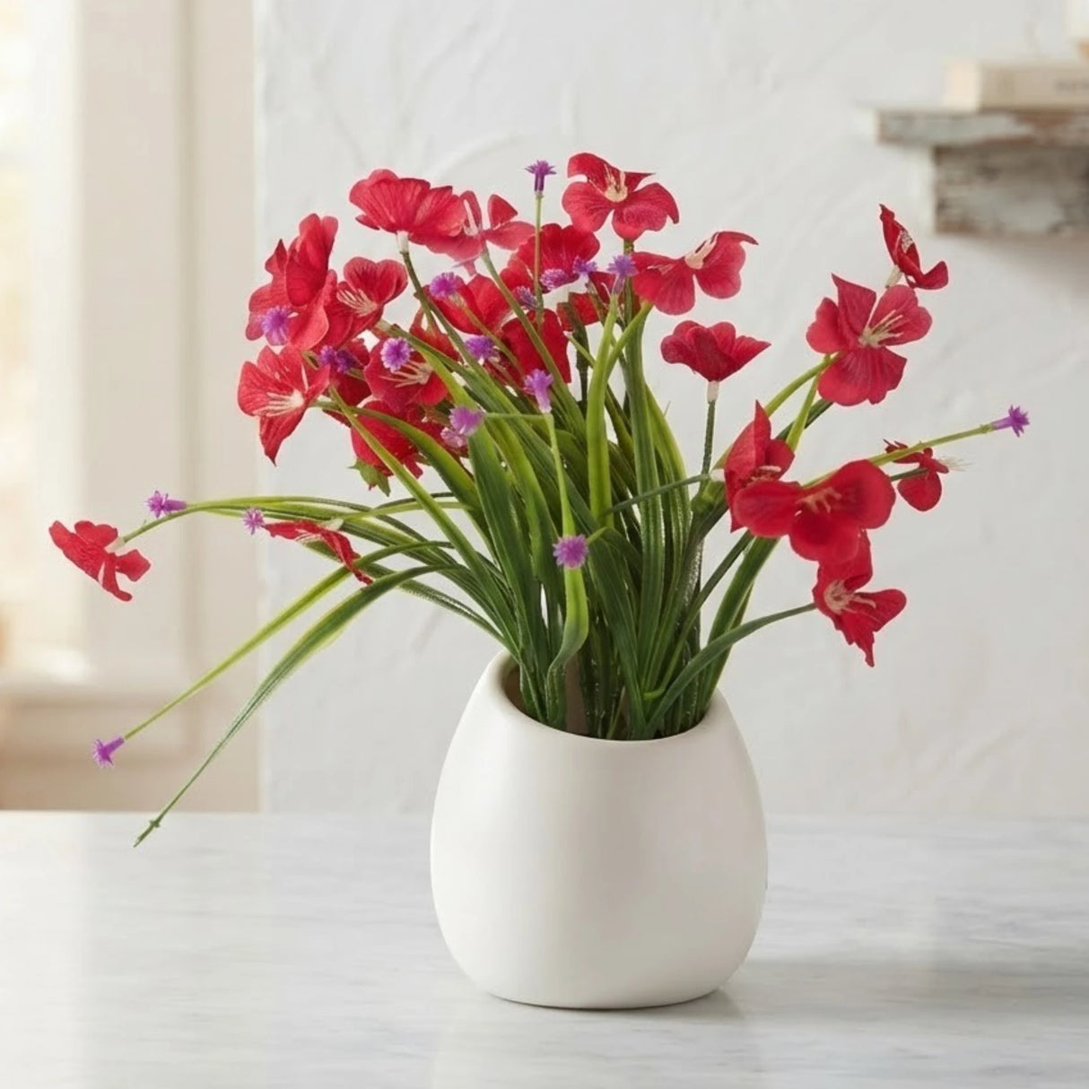 ceramic flower pot hanging petal dark pink 9"x3" china