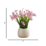ceramic flower pot hanging petal pink 9"x3" china