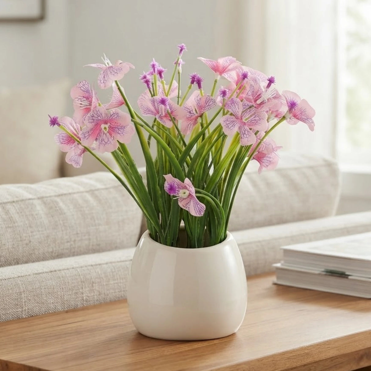 ceramic flower pot hanging petal pink 9"x3" china
