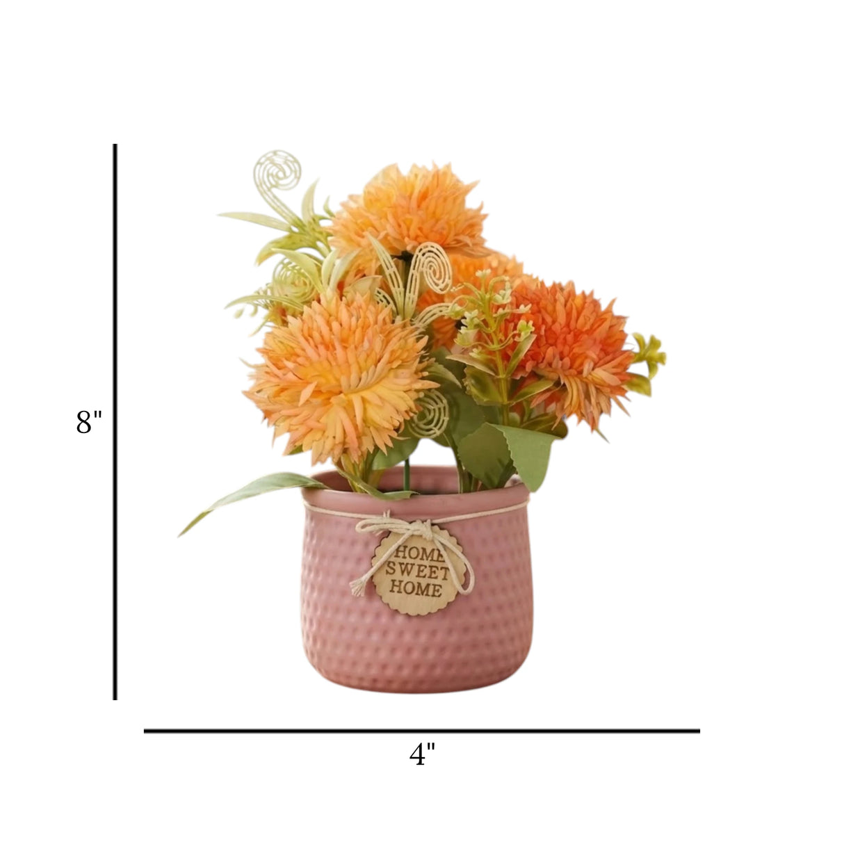 flower pot plastic camellia orange 8''x4'' china