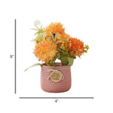 flower pot plastic camellia orange 8''x4'' china