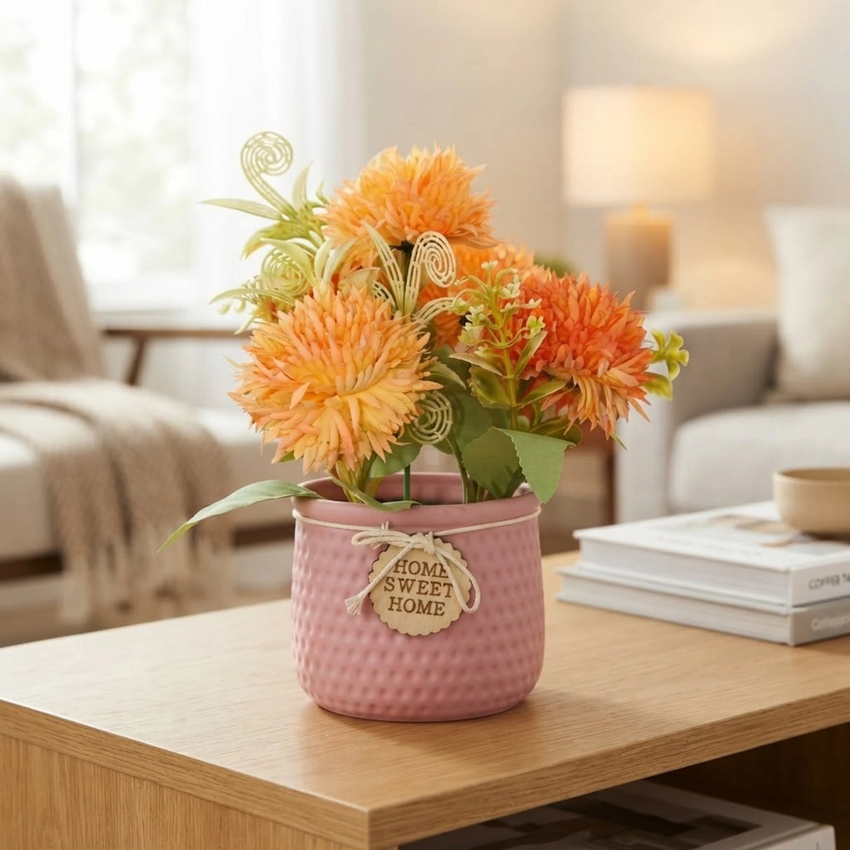 flower pot plastic camellia orange 8''x4'' china