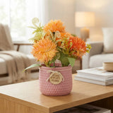flower pot plastic camellia orange 8''x4'' china