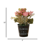 flower pot plastic rose pink 10''x4'' china