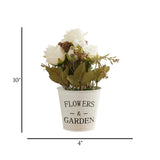 flower pot plastic rose white 10''x4'' china