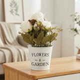 flower pot plastic rose white 10''x4'' china