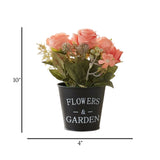 flower pot plastic rose peach 10''x4'' china