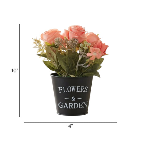 flower pot plastic rose peach 10''x4'' china