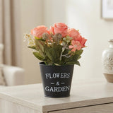 flower pot plastic rose peach 10''x4'' china