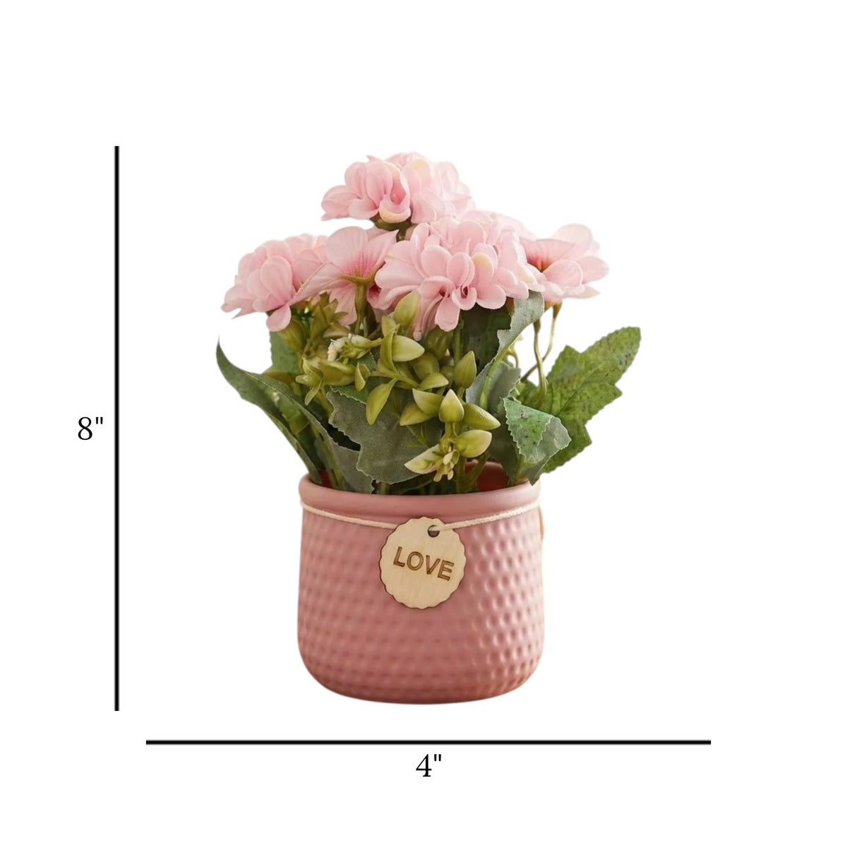 flower pot plastic geranium pink 8''x4'' china