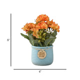 flower pot plastic geranium orange 8''x4'' china