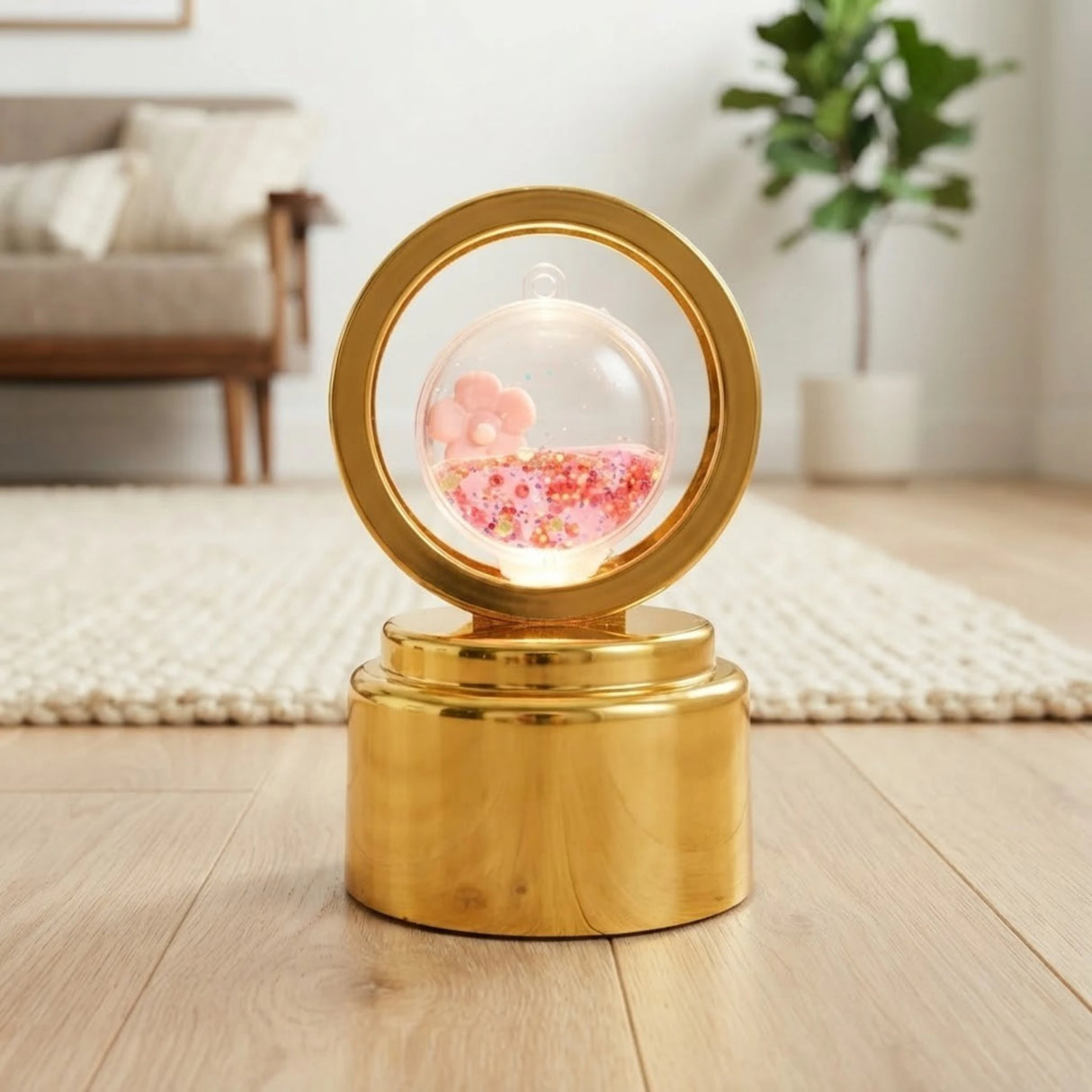 decorative crystal rotating lamp golden 5"x3" china