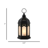 led lantern plastic hexagonal black 7"x3.5" china