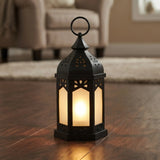 led lantern plastic hexagonal black 7"x3.5" china