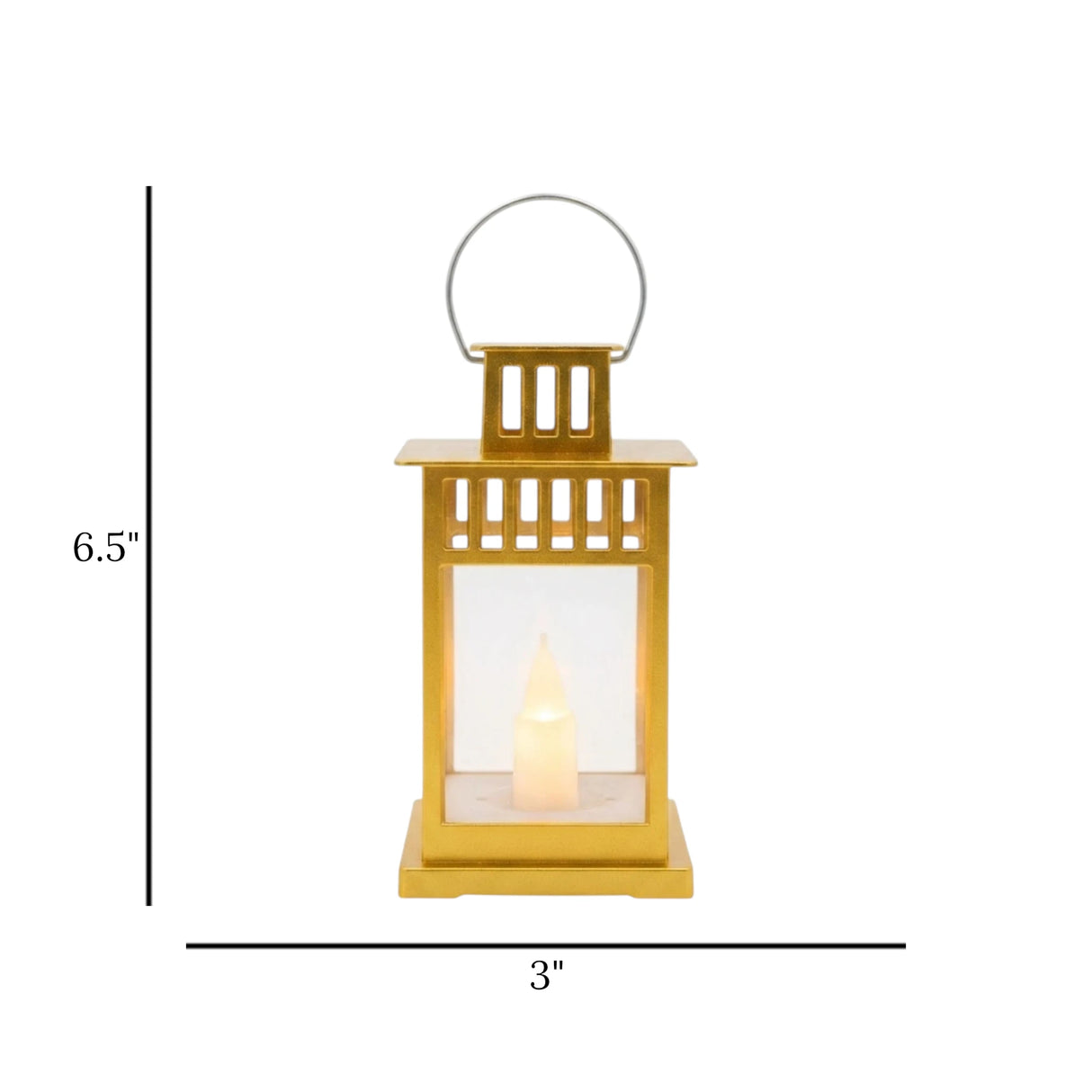 led lantern 1s plastic square golden 6.5"x3" china