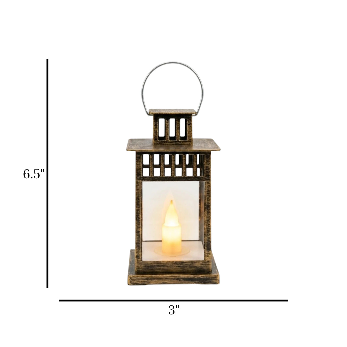 led lantern 1s plastic square antique 6.5"x3" china