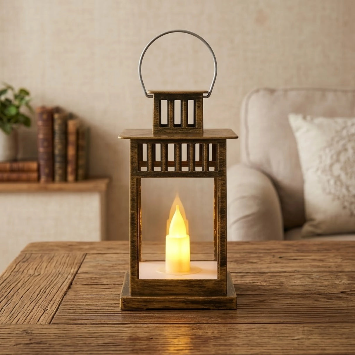 led lantern 1s plastic square antique 6.5"x3" china