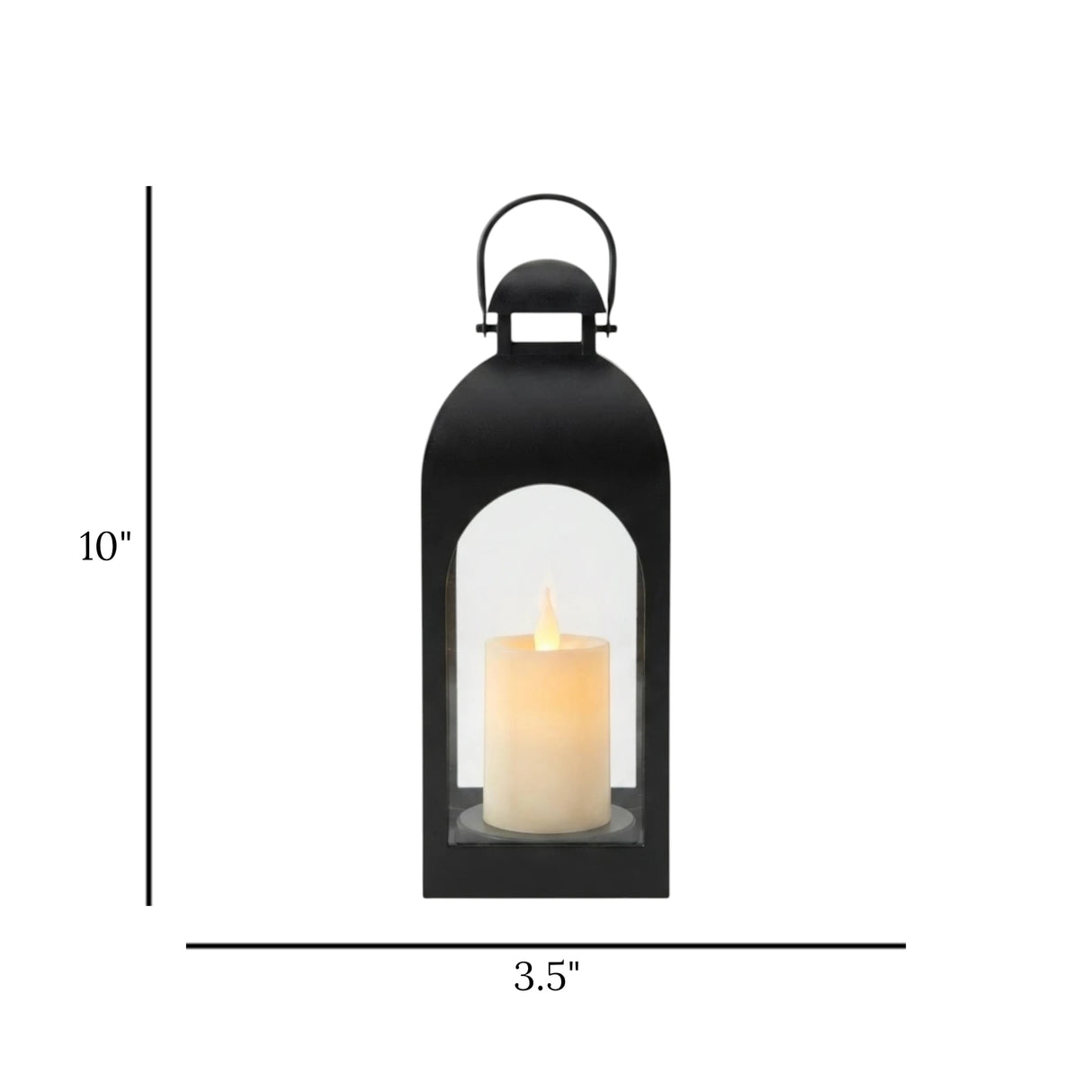 led lantern 1s plastic arch top black 10"x3.5" china