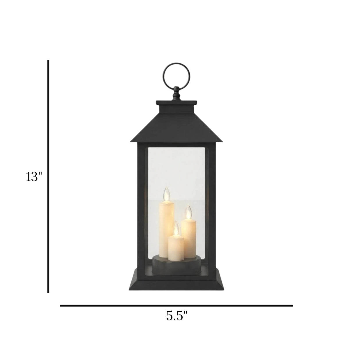led lantern 3s plastic rectangular black 13"x5.5" china