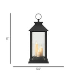 led lantern 3s plastic rectangular black 13"x5.5" china