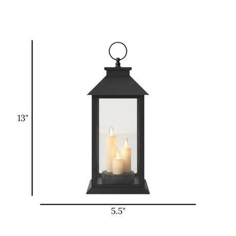 led lantern 3s plastic rectangular black 13"x5.5" china