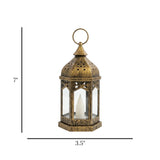 led lantern 1s plastic hexagonal antique golden 7"x3.5" china