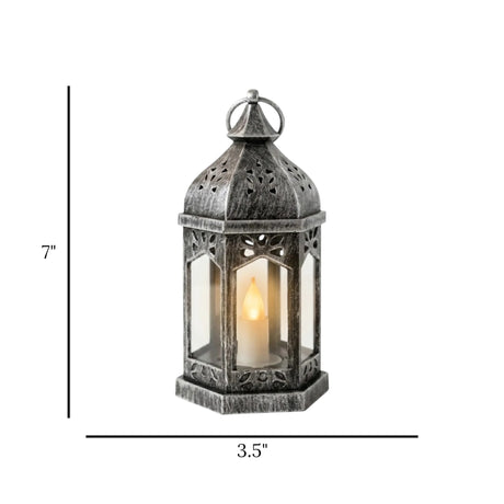 led lantern 1s plastic hexagonal silver 7"x3.5" china