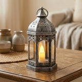 led lantern 1s plastic hexagonal silver 7"x3.5" china