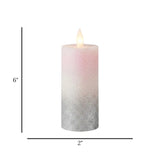 led candle with moving flame glitter white medium 6"x2" china