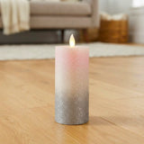 led candle with moving flame glitter white medium 6"x2" china
