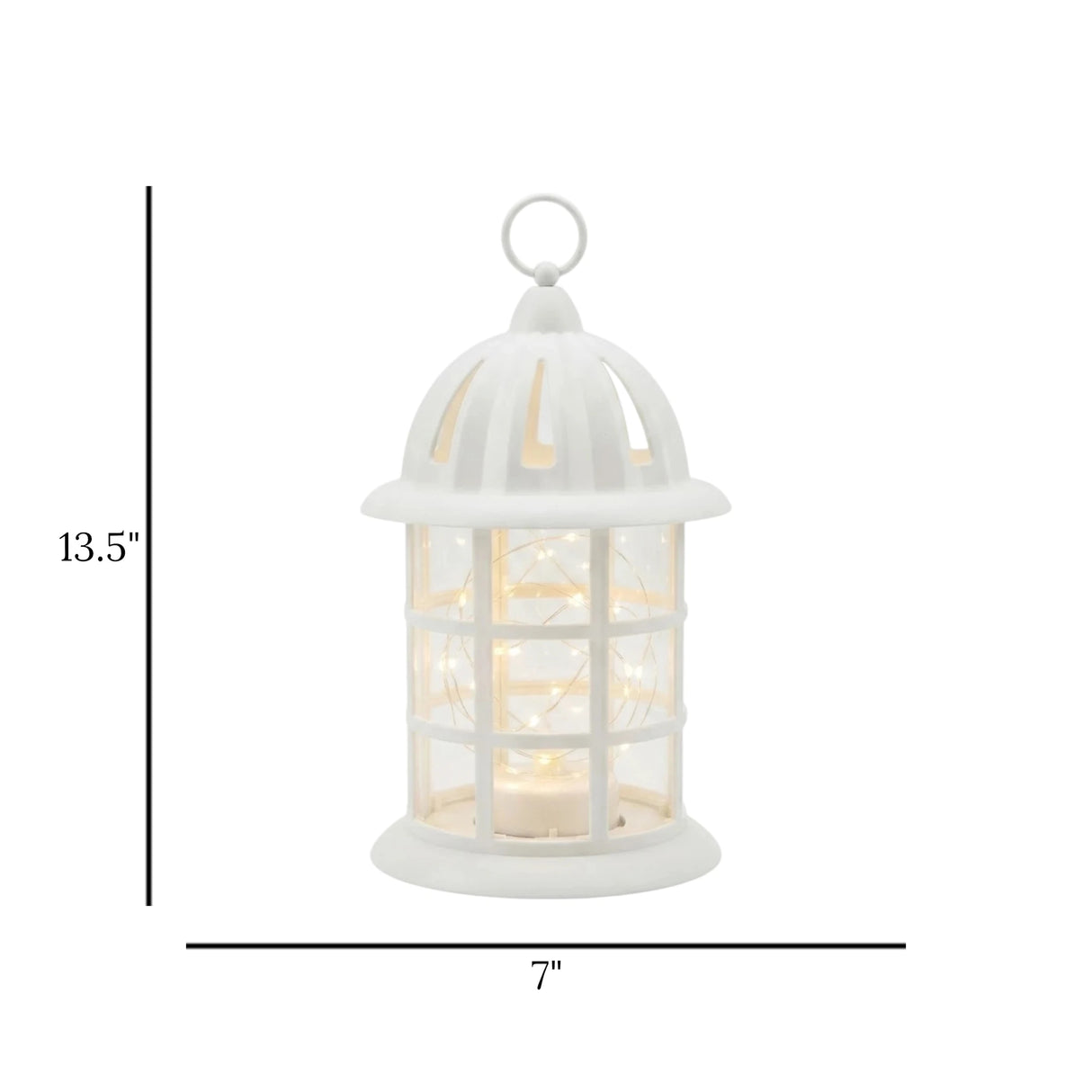 led lantern plastic cage white 13.5"x7" china