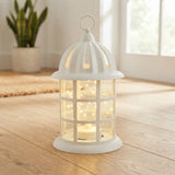 led lantern plastic cage white 13.5"x7" china