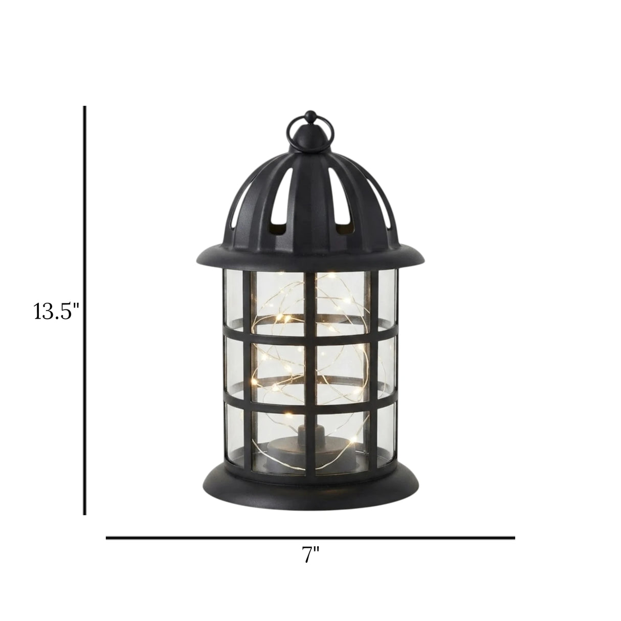 led lantern plastic cage black 13.5"x7" china