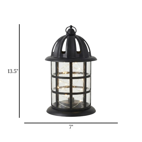 led lantern plastic cage black 13.5"x7" china