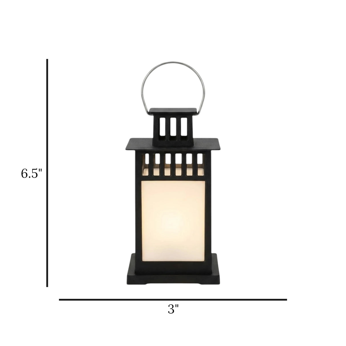 led lantern plastic rectangular black 6.5"x3" china