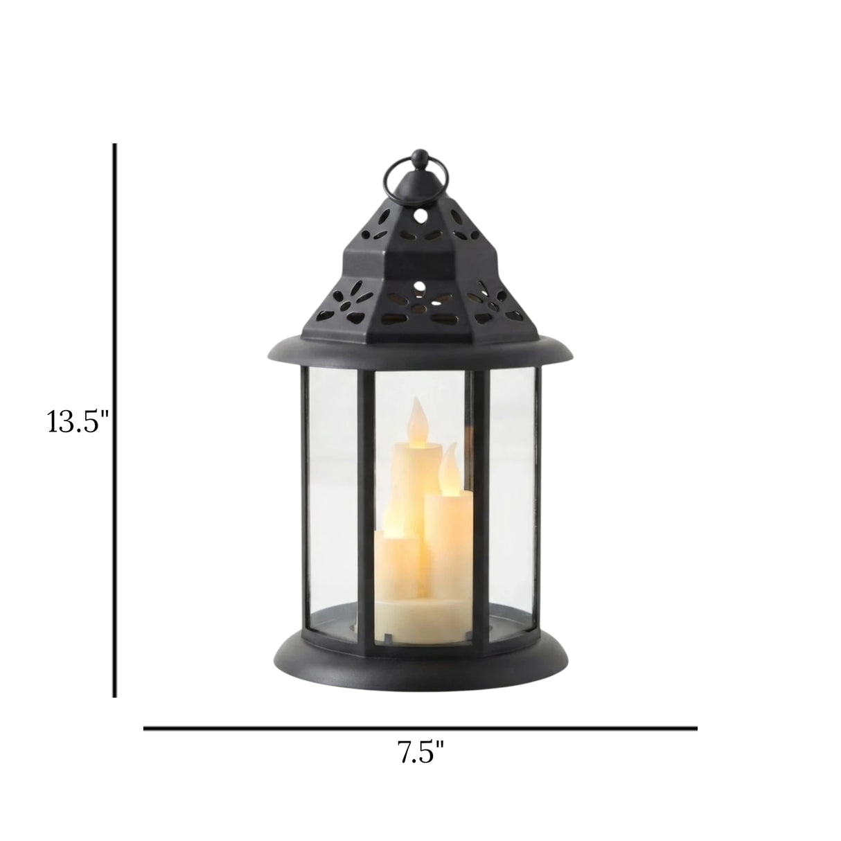 led lantern 3s plastic black large 13.5"x7.5" china