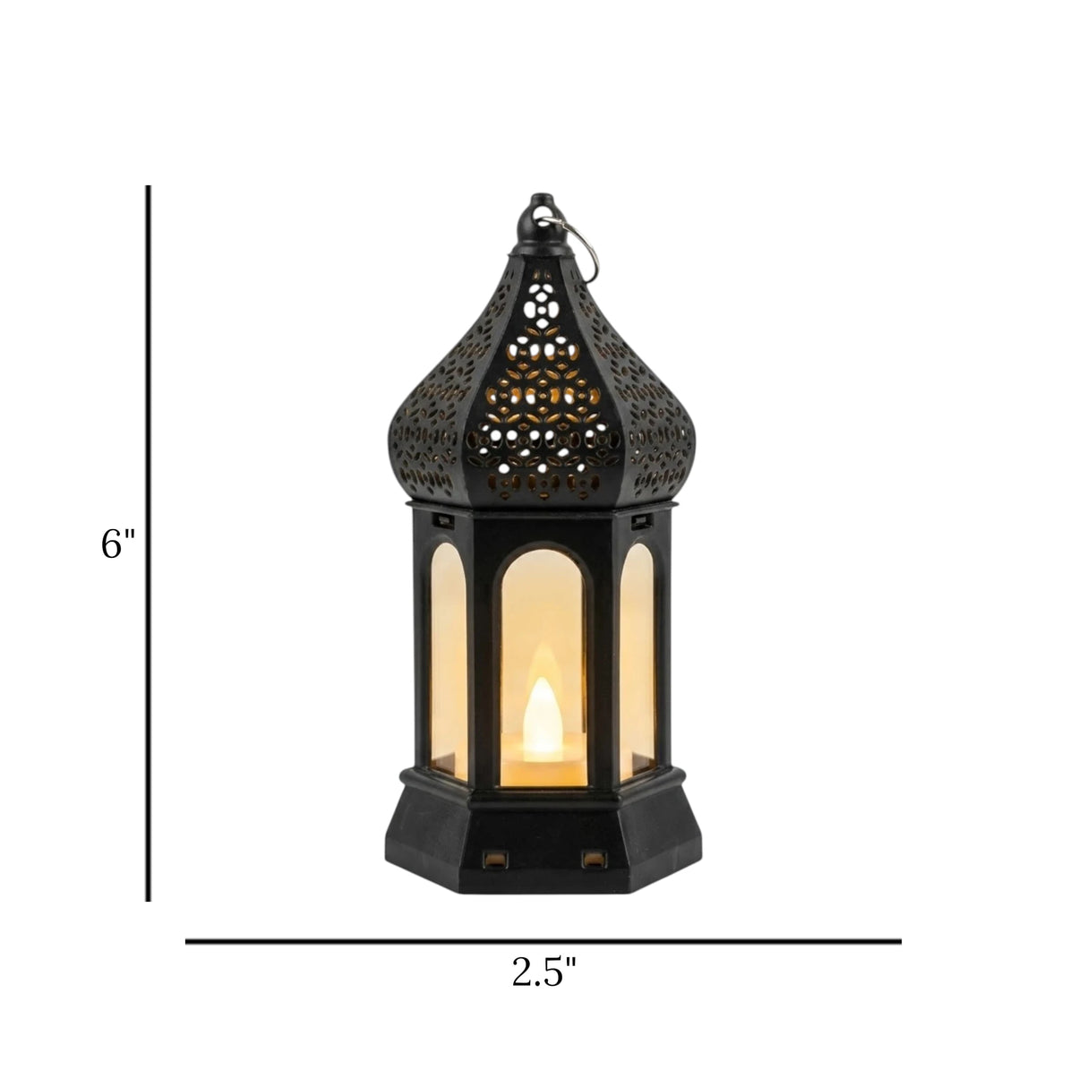 led lantern 1s plastic hexagonal black 6"x2.5" china