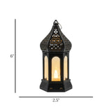 led lantern 1s plastic hexagonal black 6"x2.5" china