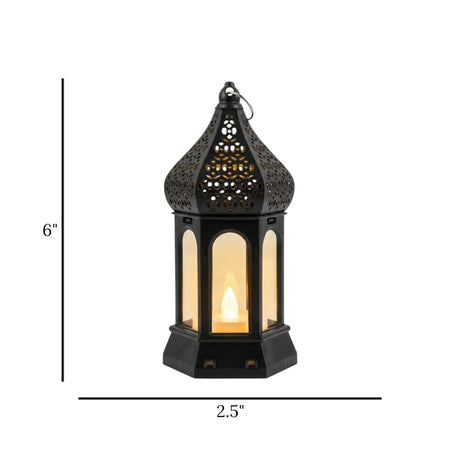 led lantern 1s plastic hexagonal black 6"x2.5" china