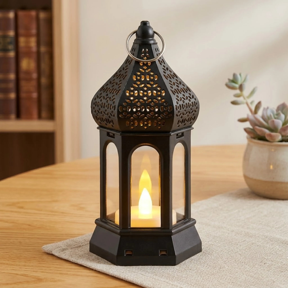 led lantern 1s plastic hexagonal black 6"x2.5" china