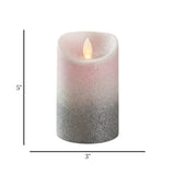 ed candle with moving flame glitter white medium 5"x3" china