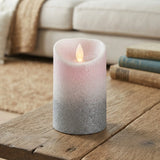 ed candle with moving flame glitter white medium 5"x3" china