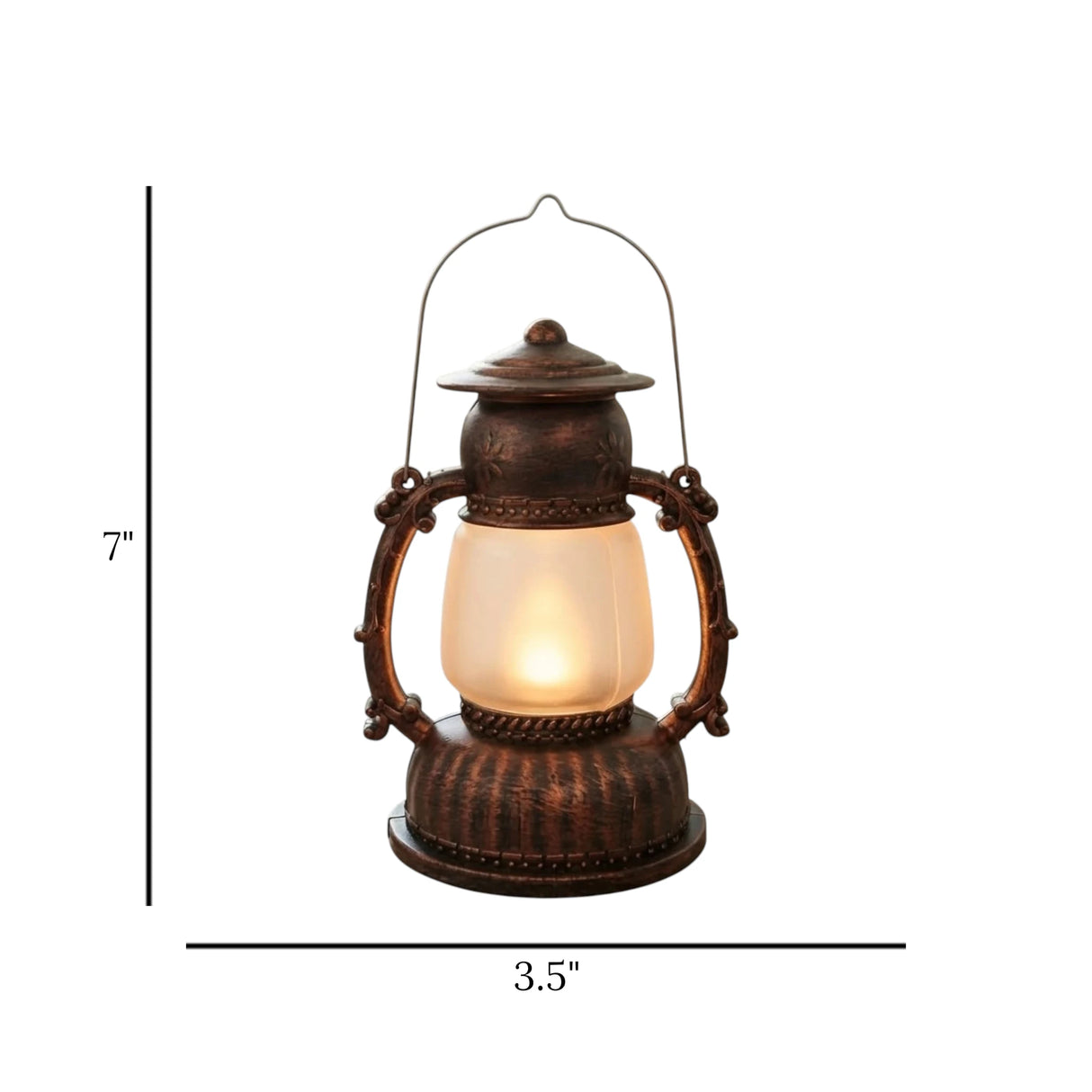led lantern plastic copper 7"x3.5" china
