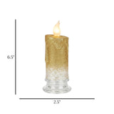 led candle plastic glitter golden large 6.5"x2.5" china
